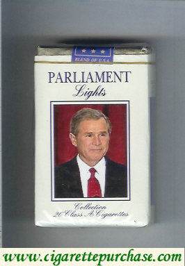 Parliament Lights design with George Bush soft box cigarettes
